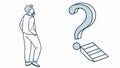 Pensive Person with Question Marks Problem Solving Vector, vector design Generative AI Royalty Free Stock Photo