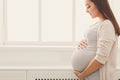 Pensive pregnant woman dreaming about child Royalty Free Stock Photo