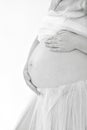 Pensive pregnant woman dreaming about child. Happiness concept, Royalty Free Stock Photo