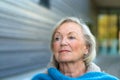 Pensive senior lady with a speculative expression Royalty Free Stock Photo