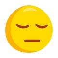 Pensive Sign Emoji Icon Illustration. Sad Vector Symbol Emoticon Design Clip Art Sign Comic Style.
