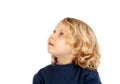 Pensive small blond child