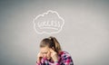 Pensive student girl Royalty Free Stock Photo