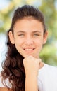 Pensive teenager girl outside Royalty Free Stock Photo