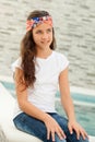 Pensive teenager girl outside Royalty Free Stock Photo