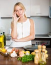 Pensive woman with fish