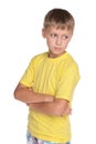 Pensive young boy looks aside Royalty Free Stock Photo