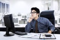 Pensive young businessman Royalty Free Stock Photo