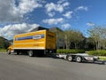 A Penske Rental truck used to move a family to a new home. Penske Truck Rental is a privately held company owned by Penske
