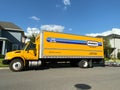 A Penske Rental truck used to move a family to a new home. Penske Truck Rental is a privately held company owned by Penske