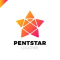 Penta Line Star Logo. Pentagon Star Direction