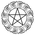 Pentacle on black decoration isolated Royalty Free Stock Photo