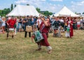 The Pentacle Drummers, Tewkesbury Medieval Festival, England. Royalty Free Stock Photo