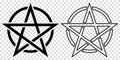 Pentacle icons. Magic, esoteric or magic symbols