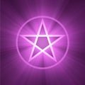 Pentacle with magical light flare Royalty Free Stock Photo