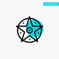 Pentacle, Satanic, Project, Star turquoise highlight circle point Vector icon Royalty Free Stock Photo