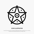 Pentacle, Satanic, Project, Star Vector Line Icon Royalty Free Stock Photo