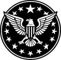 Pentagon - black and white vector illustration Royalty Free Stock Photo