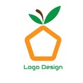 Pentagon Fruit Illustration for fruit logo design.