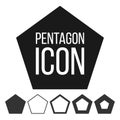 Pentagon Icon Vector. 5 Five Sided Symbol. Geometry Chart. Pentagonal Diagram Sign. Polygon Pictogram. Pentagonal Icon