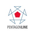 Pentagon line logo concept design. Symbol graphic template element