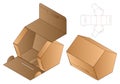 Pentagon shape Paper Bag packaging diecut template