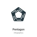 Pentagon vector icon on white background. Flat vector pentagon icon symbol sign from modern infographics collection for mobile