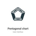 Pentagonal chart vector icon on white background. Flat vector pentagonal chart icon symbol sign from modern user interface