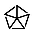 Pentagonal cross symbol icon Royalty Free Stock Photo