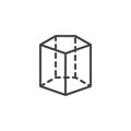 Pentagonal cylinder geometrical figure outline icon