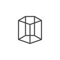 Pentagonal cylinder geometrical figure outline icon