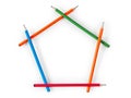 Pentagonal frame of pencils in the shape of a house