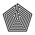 Pentagonal labyrinth symbol illustration