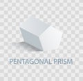 Pentagonal Prism Geometric Figure of White Color