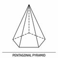 Pentagonal Pyramid outline icon