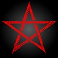 Pentagram blood red runic spell circle. Satanic sign, Magic casting ring. Pentalpha, Pentangle Royalty Free Stock Photo