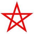 Pentagram blood red runic spell circle. Satanic sign, Magic casting ring. Pentalpha, Pentangle Royalty Free Stock Photo