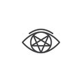 Pentagram eye outline icon