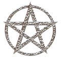 Pentagram Hammered Chrome