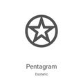 pentagram icon vector from esoteric collection. Thin line pentagram outline icon vector illustration. Linear symbol for use on web