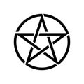 Pentagram isolated vector occultism symbol star in circle