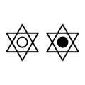 Pentagram line and glyph icon. Six pointed star vector illustration isolated on white. Star of David outline style Royalty Free Stock Photo