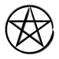 Pentagram occult symbol isolated over white Royalty Free Stock Photo