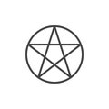 Pentagram or pentalpha outline icon Royalty Free Stock Photo