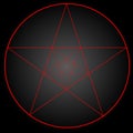 Pentagram or pentalpha or pentangle. dot work ancient pagan symbol of five-pointed star isolated illustration. Black Royalty Free Stock Photo