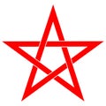 Pentagram or pentalpha or pentangle. dot work ancient pagan symbol of five-pointed star isolated illustration. Black work, flash