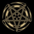 The Pentagram of the scythes. Royalty Free Stock Photo