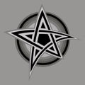 Pentagram sign five pointed star icon. Magical symbol of faith. Simple flat black illustration Royalty Free Stock Photo