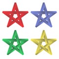 Pentagram sign five pointed star icon. Magical symbol of faith. Simple flat colored illustration Royalty Free Stock Photo