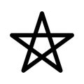 Pentagram sign - five-pointed star. Magical symbol of faith. Simple flat black illustration with rounded corners